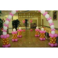 Декор "Вход в зал розовый фламинго"